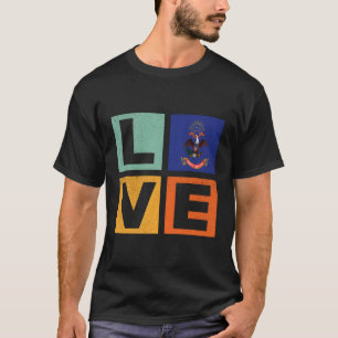 Camiseta Dakota do Norte Flag Love Dakota do Norte