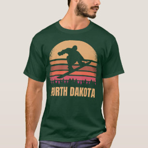 Camiseta Dakota do Norte Snowboard Vintage ND Boarder Retro
