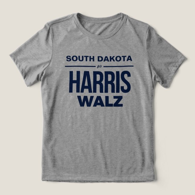 Camiseta Dakota do Sul para Harris Walz (Design frontal)