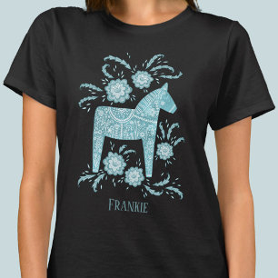 Camiseta Dala Horse Folk Art Nome Personalizado