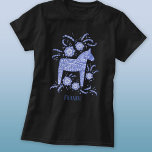 Camiseta Dala Horse Folse Art Blue Nome Personalizado<br><div class="desc">Um tradicional design de Dala Horse sueco em azul-e-branco-rosado. Substitua ou remova o nome a ser personalizado.</div>