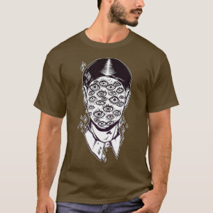 Camiseta Dali Surreal Noir Retro Eyes on Face Tattoo Art