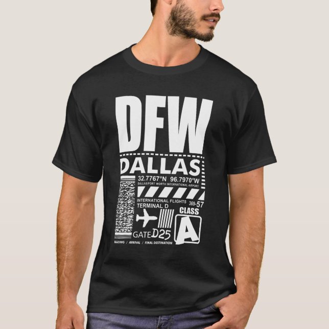 Camiseta Dallas Fort Worth Aeroporto Internacional DFW (Frente)