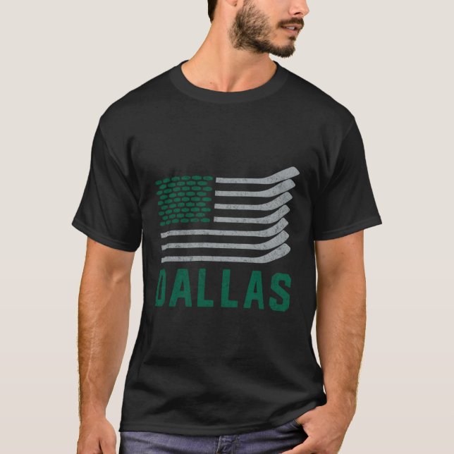 Camiseta Dallas Hockey É Americano No Natal (Frente)