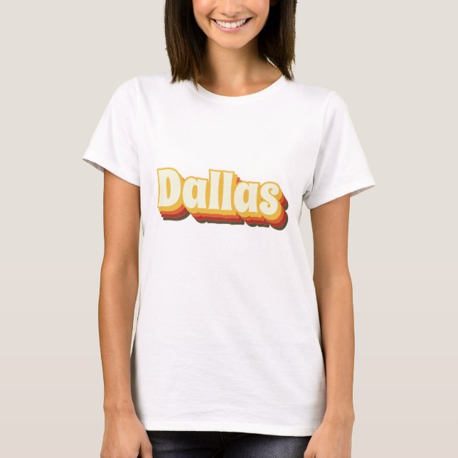 Camiseta Dallas Retro Texto Vintage (Frente)