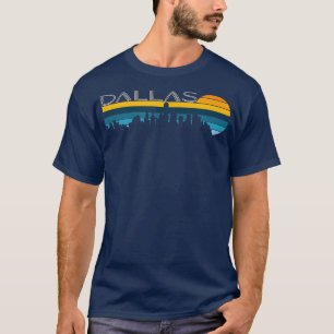 Camiseta Dallas SkylineVintage Retro Sunset Dallas Cityscap