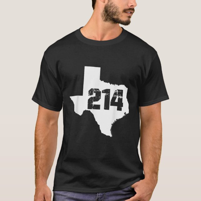 Camiseta Dallas Texas 214 Area Code (Frente)