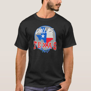 Camiseta Dallas Texas em Red White e Blue Bonnet Flower