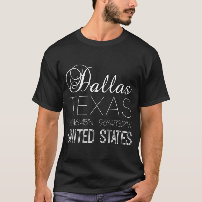 Camiseta Dallas, Texas, na moda dos Estados Unidos (Frente)