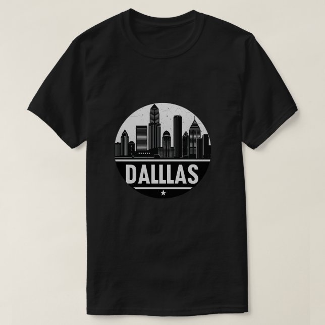Camiseta Dallas Texas Skyline (Frente do Design)