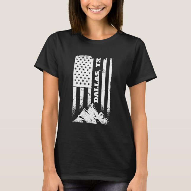 Camiseta Dallas Tx Texas American Patriotic Dispenso julho (Frente)