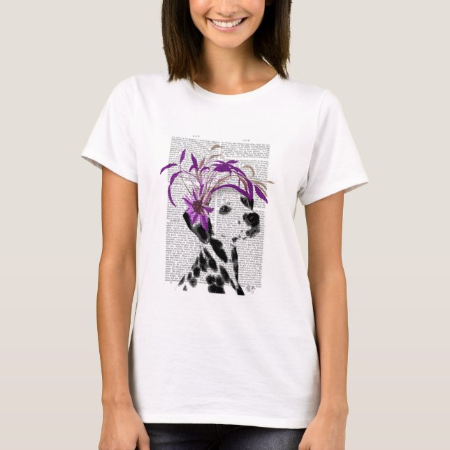 Camiseta Dalmácia Com Fascinador Roxo (Frente)