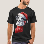 Camiseta Dalmaciano Em Sock Christmas Santa Hat Xmas Dog Lo<br><div class="desc">Dalmaciano Em Sock Natal Santa Hat Cachorro No Fim 1</div>