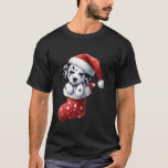 Camiseta Dalmaciano Em Sock Christmas Santa Hat Xmas Dog Lo<br><div class="desc">Dalmaciano Em Sock Natal Santa Hat Cachorro De Natal</div>