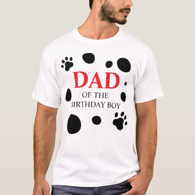 Camiseta Dalmaciano "Spots PAI de Aniversário/Garota" (Frente)