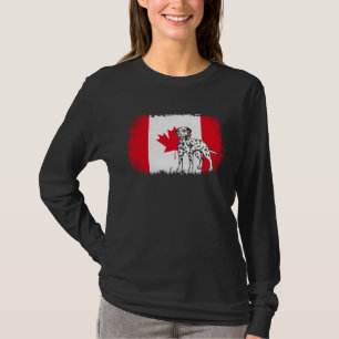 Camiseta Dálmata vintage Canadá bandeira canadense cachorro