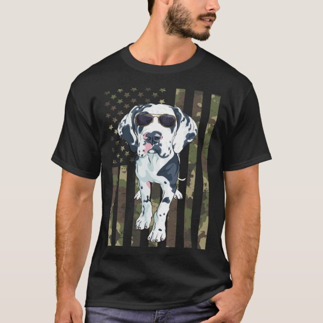 Camiseta Dalmatian Men Women Dalmation Dad Mom Camo USA Fla (Frente)