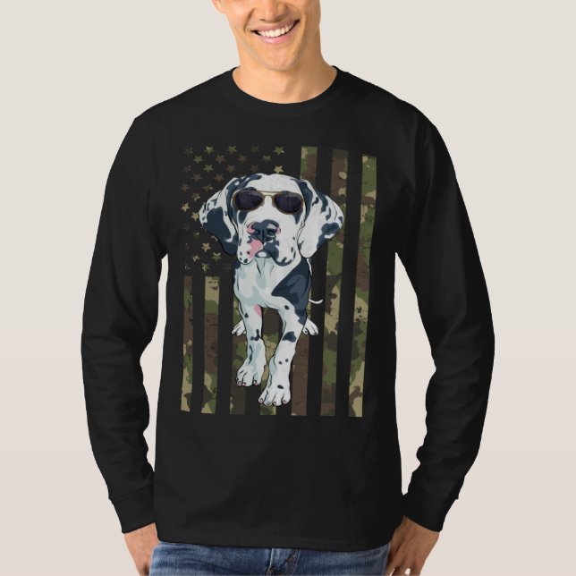 Camiseta Dalmatian Men Women Dalmation Dad Mom Camo USA Fla (Frente)