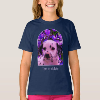 Camiseta Dalmatian Puppy Iris Flowers Dog Art