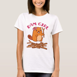 Camiseta Dam Girl Cute Beaver