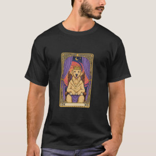 Camiseta Dama Cachorro Tarot, Gato Místico, Rainha Cachorra