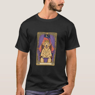 Camiseta Dama Cachorro Tarot, Gato Místico, Rainha Cachorra