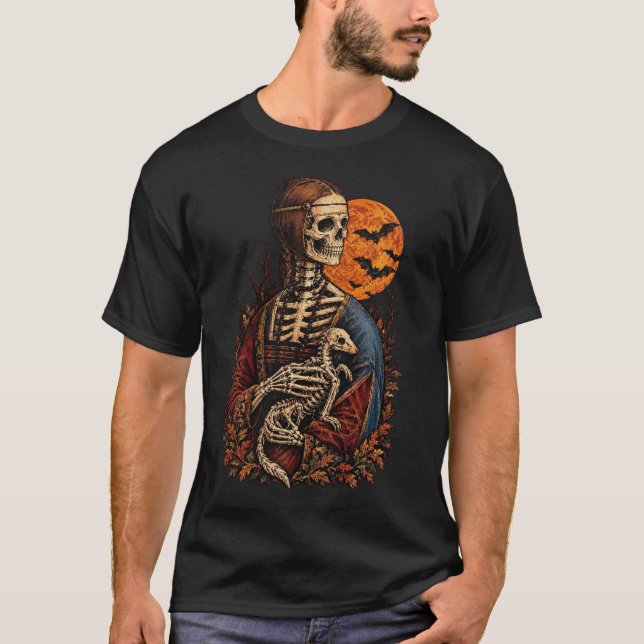 Camiseta Dama com Arminho de Halloween (Frente)