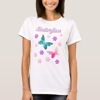 Camiseta Dama con mariposas