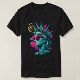 Camiseta Dama da Liberdade Moderna Pop Art - Óculos de Sol