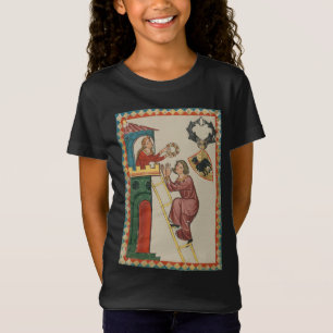 Camiseta Dama dando presente ao pretendente, século XIV