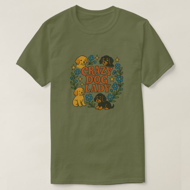 Camiseta Dama de Cachorro Louca (Frente do Design)