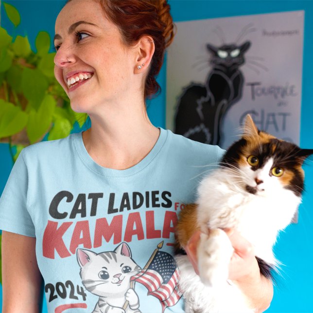 Camiseta dama de gatos sem filhos para kamala harris 2024 (Criador carregado)