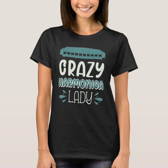 Camiseta Dama de Harmônica Louca 7 (Frente)