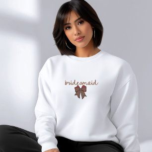 Camiseta Dama de honra com laço coquete xadrez vermelho e m