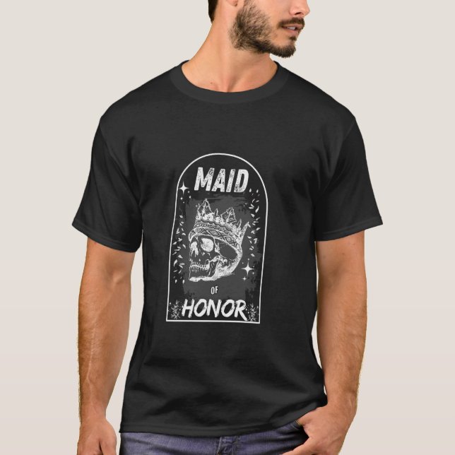 Camiseta Dama de Honra, Coroada, Nupcial, Casamento, Rock e (Frente)