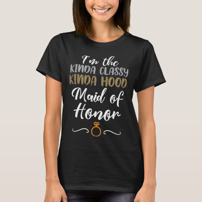Camiseta Dama de Honra da despedida de solteira meio classe (Frente)