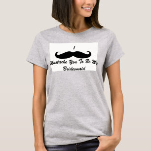 Camiseta Dama de honra do bigode do TShirt da campainha das