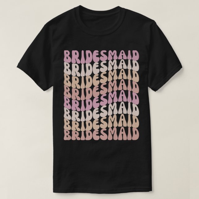 Camiseta Dama de honra Eu faço tripulação Retro despedida d (Frente do Design)