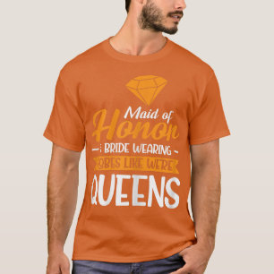Camiseta Dama de honra feminina e noiva vestindo despedida 