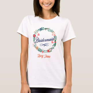 Camiseta Dama de honra. Nome editável.