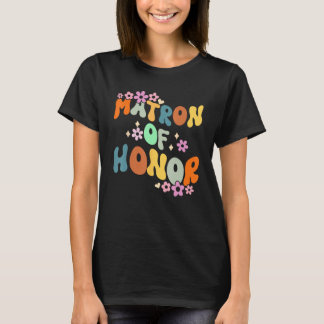 Camiseta Dama De Honra Retro Groovy Damas De Honra Despedid