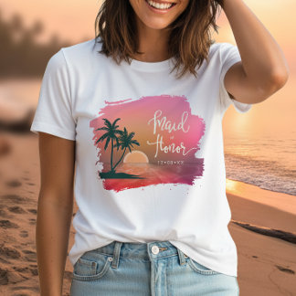 Camiseta Dama de Honra Tropical Isle Rosa ID581