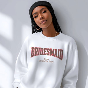 Camiseta Dama de honra vermelho + marrom com brilho falso v