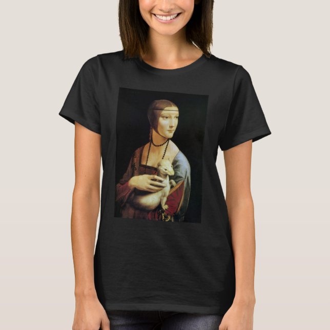 Camiseta Dama de Leonardo da Vinci com um Ermine (Frente)