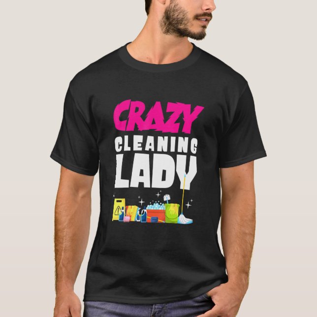 Camiseta Dama de Limpeza Louca (Frente)