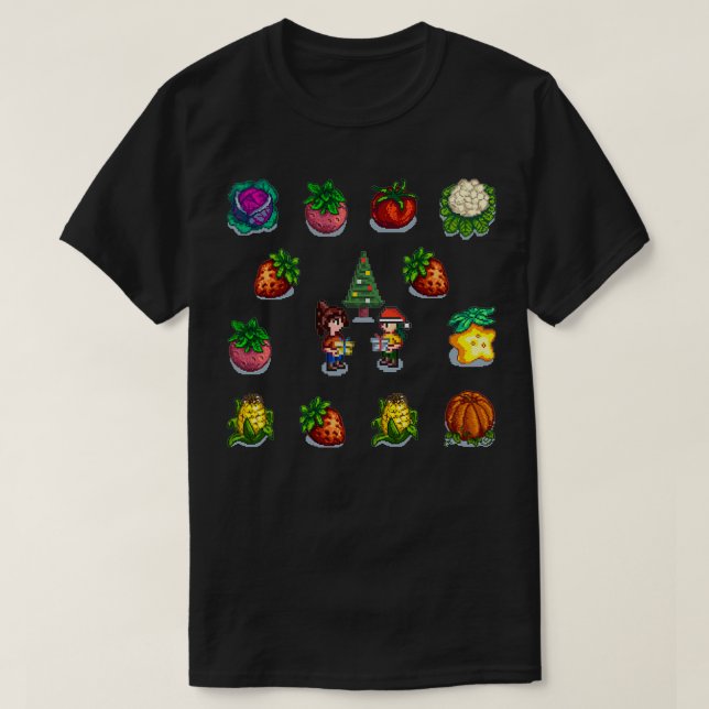 Camiseta Dama de Natal para vegetais do Vale do Stardew (Frente do Design)