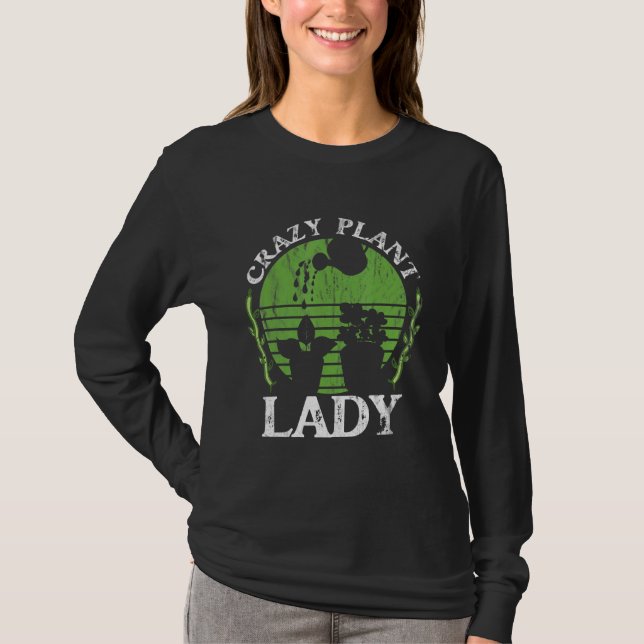 Camiseta Dama De Planta Louca Para Jardinagem (Frente)