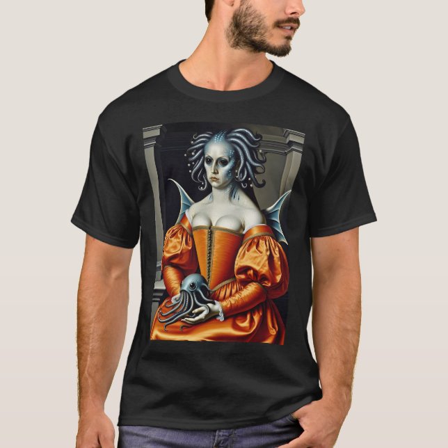 Camiseta Dama deep one uma cidadã assustadora de Lovecraft  (Frente)