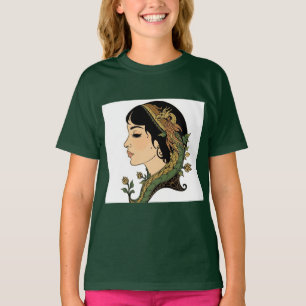Camiseta Dama do Cabelo de Dragão Design de Blusão de Mul