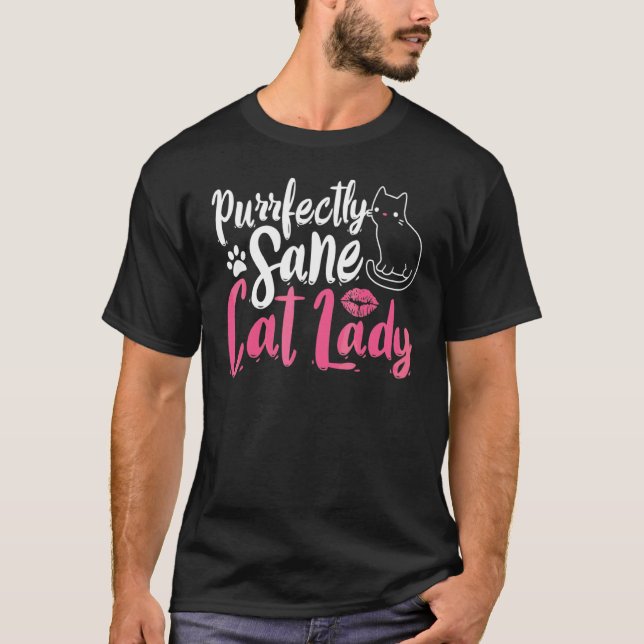 Camiseta Dama Felina Perfeitamente Sã  Amor de Gato (Frente)